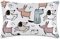 Satin Pillowcase 1 Pack-Cute Dogs Dog Silky Pillow Cover for Hair and Skin,King Size 20x36 Inch Soft Cooling Printed Pillow Cases with Hidden Zipper,Gifts for Women Men