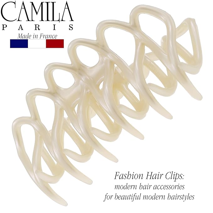 Camila Paris CP3525 French Large Hair Clips for Women Thick Hair for Long Wavy Curly Hair, Girls Hair Claw Clips Styling Big Hair Clip for Thick Hair, Strong Hold No Slip Grip Claw Clip Made in France