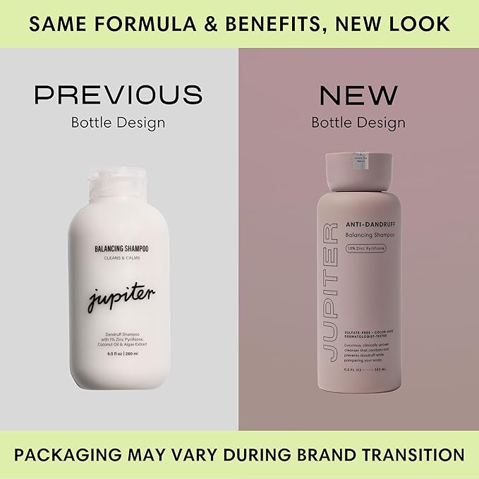 Jupiter Balancing Shampoo and Restoring Serum - Anti Dandruff Shampoo & Serum for Flaky, Itchy, Oily, & Dry Scalp - Nourishes Scalp, Reduces Breakage & Flakes - Color-Safe, Sulfate-Free, Paraben-Free