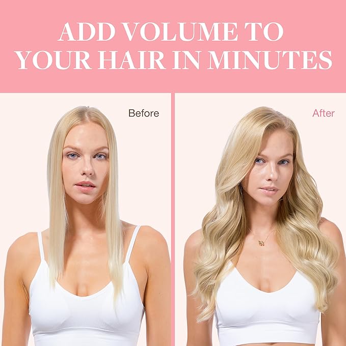 GOO GOO Clip in Hair Extensions Real Human Hair, Remy Human Hair Extensions Clip ins for Women, Natural Human Hair, 20inch 120g 7Pcs, 16/22 Light Blonde Highlighted Golden Blonde