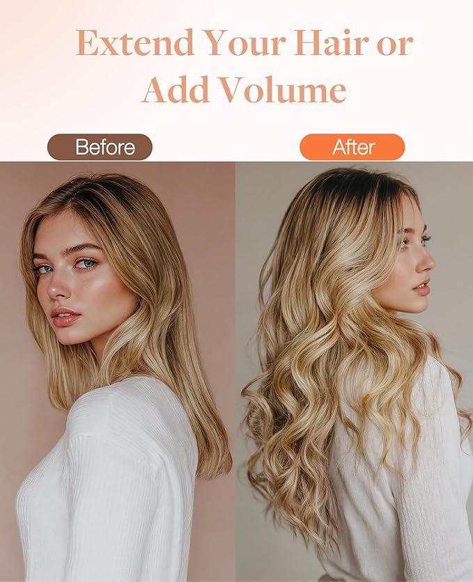 GOO GOO Invisi Edge Tape in Hair Extensions Human Hair, 3/8/613 Walnut Brown to Ash Brown and Bleach Blonde 10pcs injected with 10pcs classical tape ins, 16inch 50g, Virgin Remy Hair, Natural Look