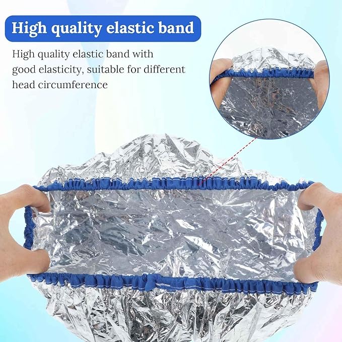 5 Pcs Deep Conditioning Caps Aluminum Foil Reusable Hair Heat Processing Waterproof Dustproof Thickened Shower Caps for Home and Salon Use