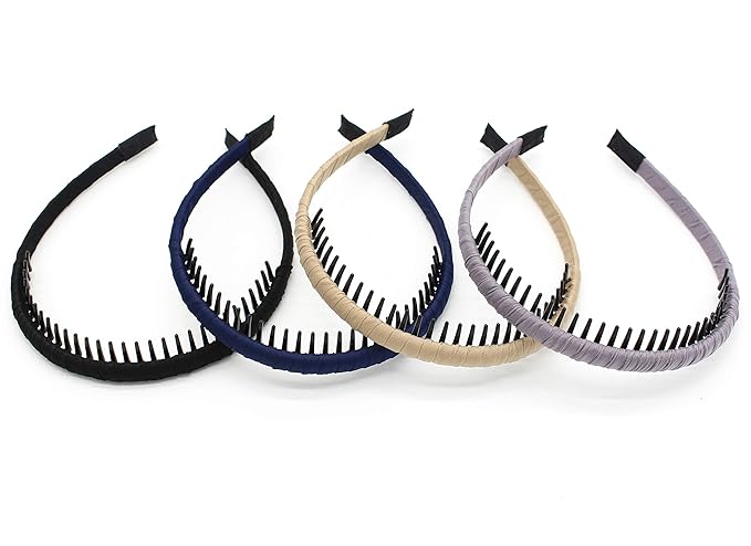 Fashion Headbands for women Girls Non-slip hair band Comfy Headband Hair Hoop Resin teeth Comb Hair Accessories (4 Colors)
