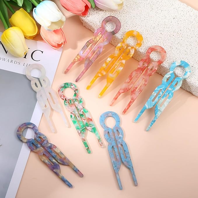8 Pcs French Hair Pins for Women French Hair Clips Elegant Design Accessories Suitable for Christmas Valentines Wedding Birthday Thanksgiving Hairpin Gifts (Set C)