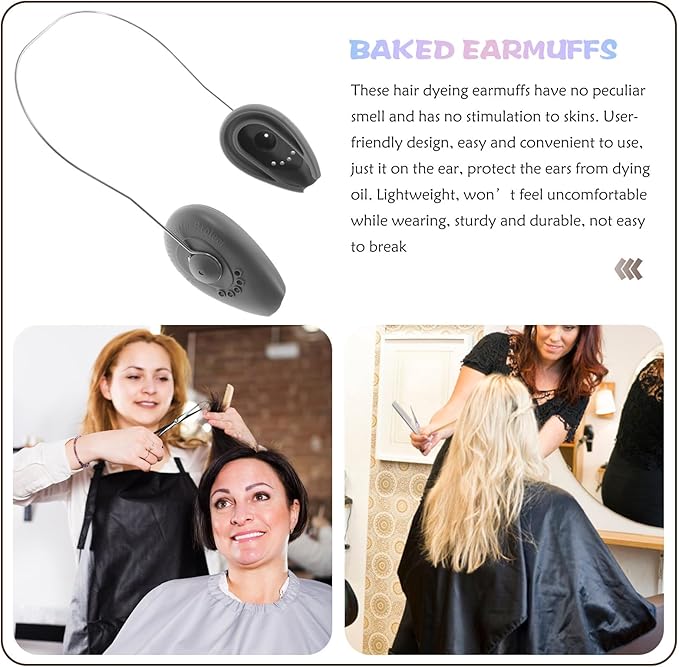 Ear Covers for Shower, Heat and Hair Dye Protection Waterproof Ear Covers for Washing Hair Silicone Ear Caps For Hair Dye Ear Protectors From Heat Styling and Dryer