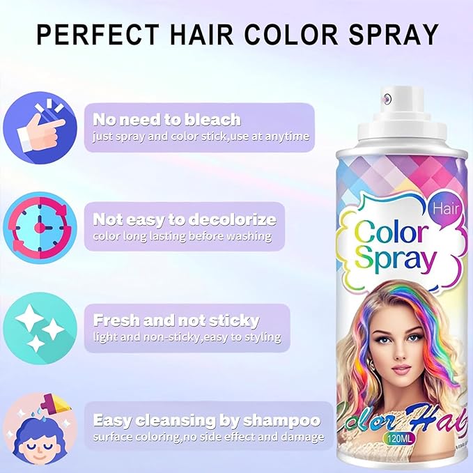 White Hair Spray Color, Temporary Hair Color Spray for Kids Women Men, White Hair Wax Dye, Temporary Hair Dye, Washable Hair Color Dye Pomades Natural Hair Dye for Party,Holloween,Cosplay (White)