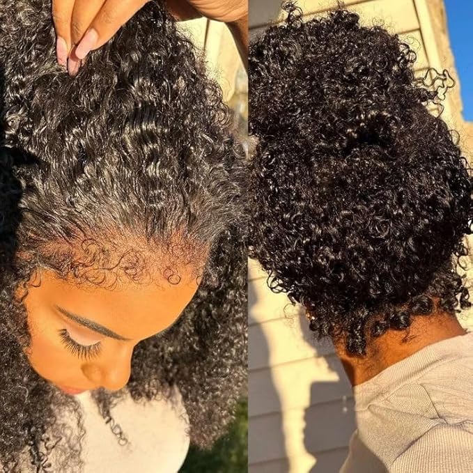 250% Density Deep Wave Human Hair Wig13x6 Mongolian Lace Front Deep Curly Lace Front Wigs Human Hair Pre Plucked Deep Wave Frontal wig For Black Women Full And Thick (22Inch, 13x6 Wig)