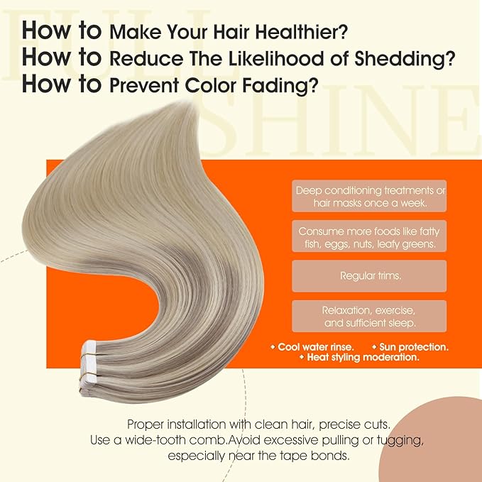 Full Shine Blonde Tape in Hair Extensions Color 18/22/60 Tape ins Extensions Human Hair 22 Inch Long Hair Extensions Real Human Hair Tape ins Seamless Human Hair Double Sided Tapes 50Gram 20Pcs