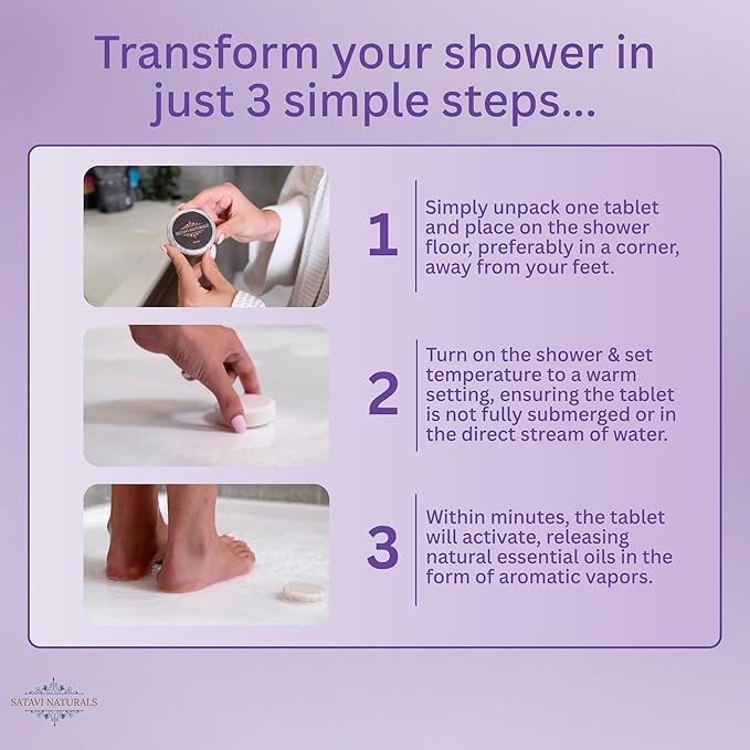 Shower Steamers 6 Pack - Aromatherapy Shower Bombs for Stress Relief - Spa Self Care Gift Set, Holiday Stocking Stuffers for Women & Men - Lavender