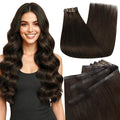 Full Shine Clip in Hair Extensions 24 inch 160g 8Pcs Seamless Clip in Hair Extensions Brown Remy Hair Clip ins for Women PU Skin Weft
