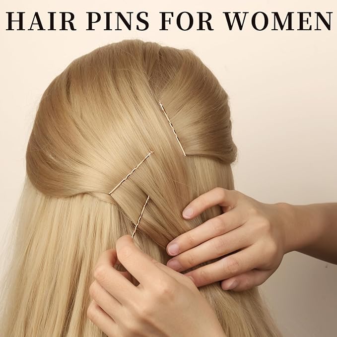YGDZ 400 Counts Bobby Pins Bun Hair Pins Set, 2inch Bobby Pins for Women, 2.36inch U Shaped Hair Pins for Buns, 5 Colors Brown Blonde Black Hair Accessories for Hair Styling