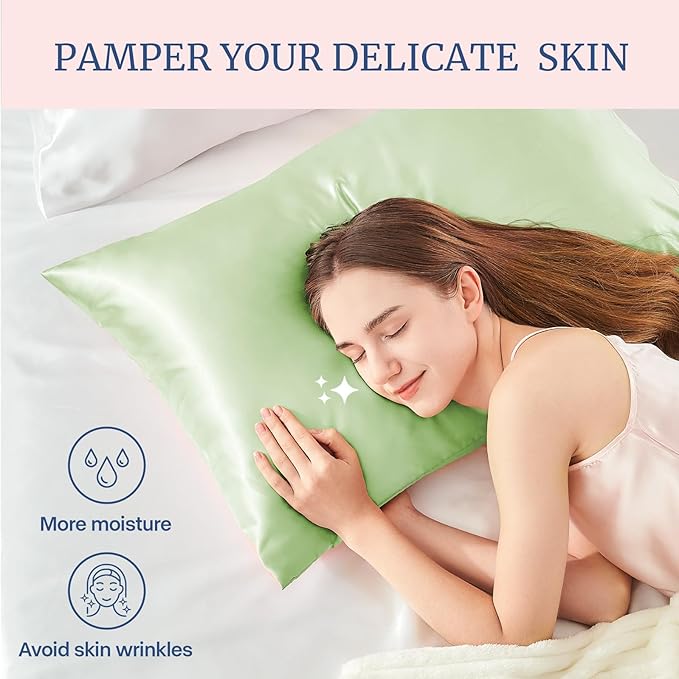 BEDELITE Satin Pillowcase for Hair and Skin, Super Soft Similar to Silk Pillow Cases 4 Pack with Envelope Closure, Cooling Pillowcases for Women Men (20"x36" King Size, Gleam)