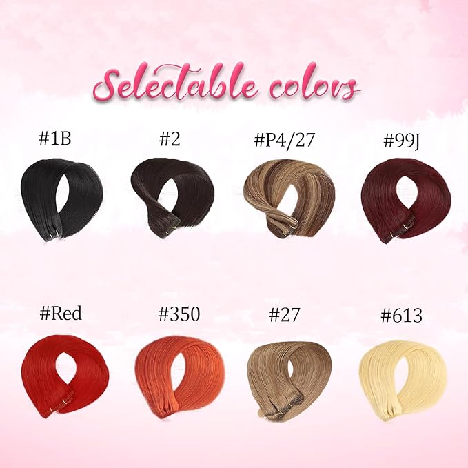 Straight Clip in Hair Extensions Human Hair Clip Ins Extensions 8Pcs 125g Double Weft Copper Hair Extensions Clip in Human Hair Full Head Invisible Extensions（#350 24Inch）