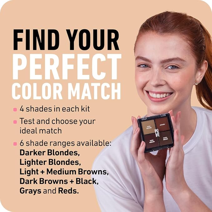 BOLDIFY Hairline Powder Color Sample Kit - Root Touch Up Hair Color for Gray Coverage - Bald Spot Concealing Hair Powder for Women & Men - 24-Hour Stain-Proof - Light + Medium Browns