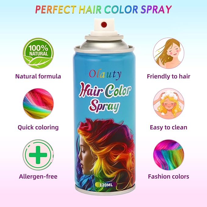 Green Hair Spray, Temporary Hair Color Spray For Kids Women Men, Hair Dye Washable Temporary Hair Color Wax, One-Time Use Color Hair Spray for Crazy Hair Day,Halloween Christmas Cosplay Party (Green)