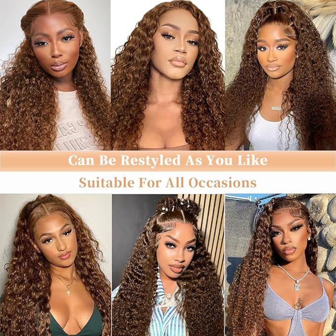 250% Density SKINLIKE Real HD Lace Wig, 13x6 Full Frontal 0.10mm Ultra-thin HD Lace Front Wigs Human Hair Pre-Plucked Bleached Knots Invisible Lace Chocolate Brown Deep Wave Human Hair Wigs 22 Inch