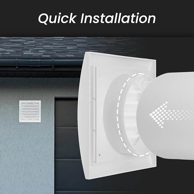 Repa Market 6 Inch Black Dryer Vent Hood/Duct Cover for Walls or Ceiling/ABS Plastic Louvered Air Grille with Built-In Mesh Screen/Exhaust and Dryer Vent Covers for Indoor & Outdoor Use