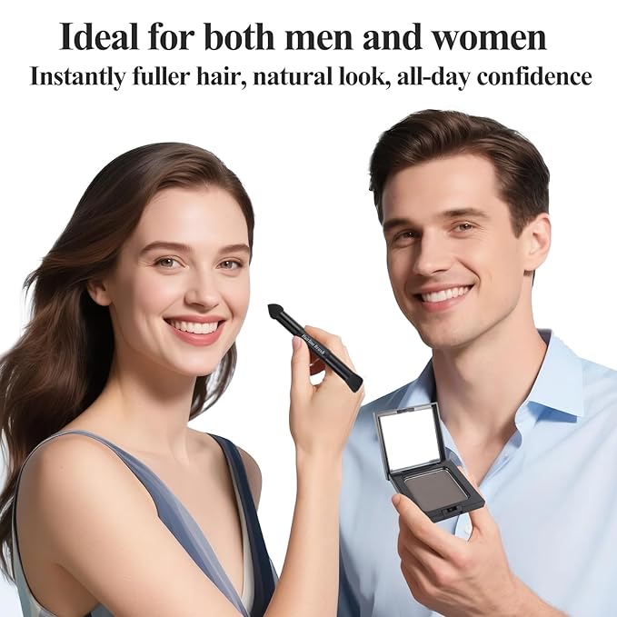 VOLLUCK Root Touch up Powder, Long-lasting Gray Hair Cover up Powder for All Hair Types, Waterproof for Women and Men (Brown, 0.42 0unce)