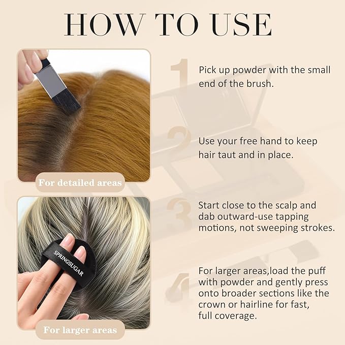 Root Touch Up Hair Color – 3 Color Blendable Hairline Powder for Gray Coverage, Root Cover Up & Thinning Edges – 48H Sweat Resistant, Natural Finish for Women & Men – Dark Brown