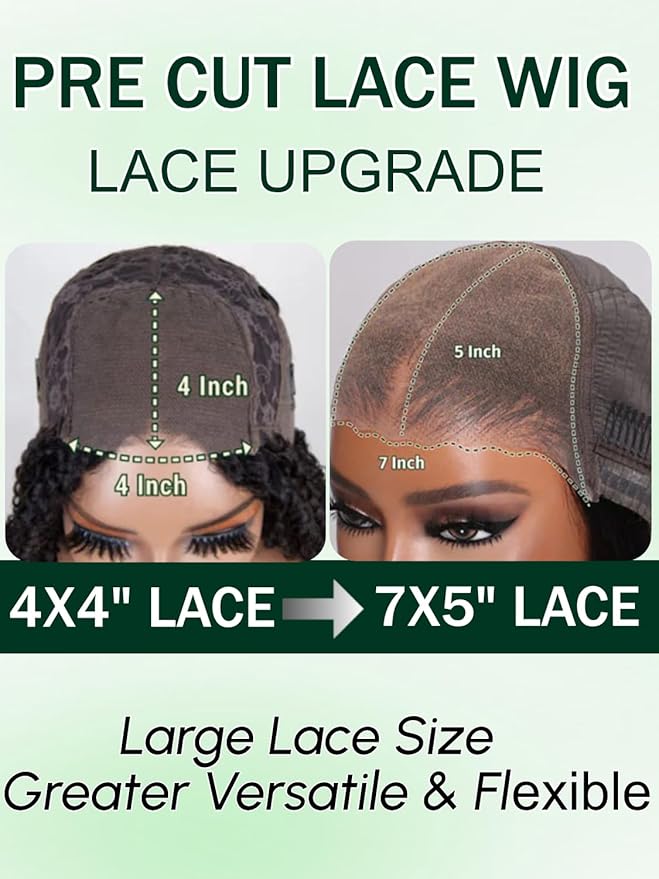 KLAIYI Body Wave Bye Bye Knots Glueless Wig 7x5 Pre Cut Lace Front Wigs Human Hair Wear and Go Wigs for Beginners Pre Bleached Pre Plucked Pre Everything 3S Easy to Ready to Wear Loose Wave Wig 18Inch