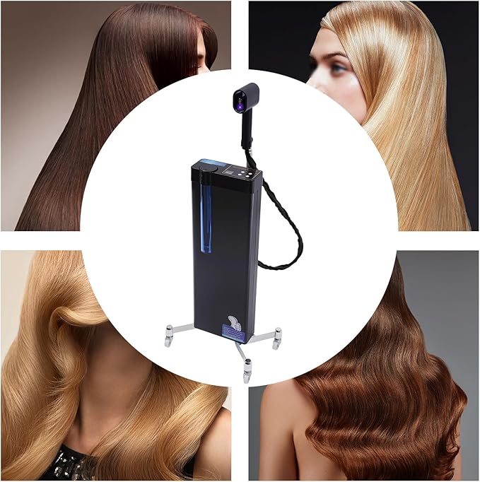 3 in 1 Hair Steamer, Salon Nano Steamer for Deep Conditioning w/Digital Touch Panel Rolling Base for Hair Texture or Repair, 1300w