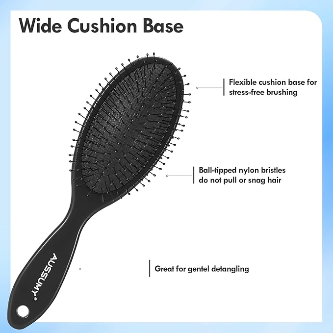 Air Cushion Detangling Hair Brush - 4 Pack Detangler Hairbrush with Ultra Soft Bristles for Effortless Tangle Removal - For Wet Dry Damaged Curly Hair for Women Men Boys Girls Kids - Green