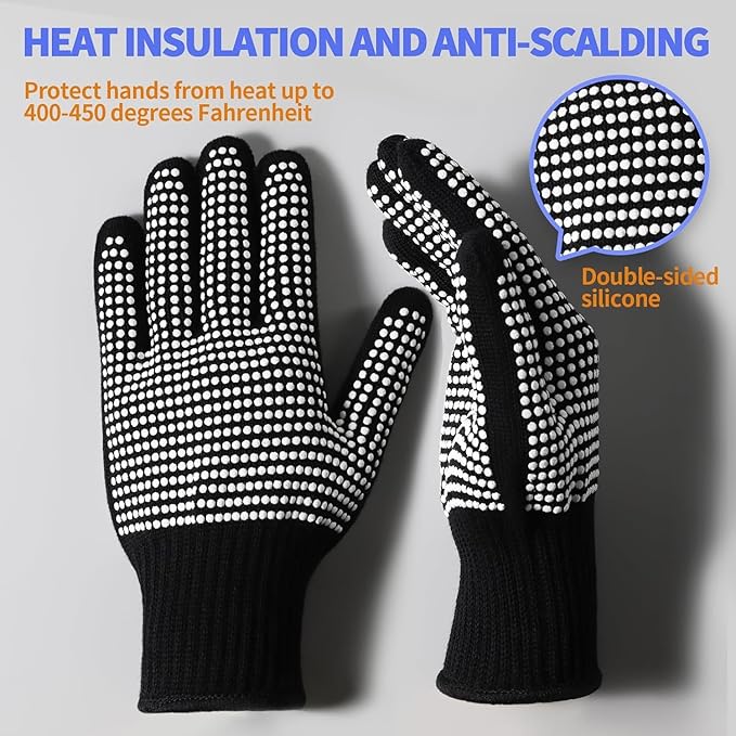 Heat‑Resistant Gloves–Silicone‑Grip Protection for Hair Styling, Curling & Flat Iron, Heat Press, Sublimation–Universal Fit
