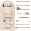 Kitsch Gem Bobby Pins for Women - Stylish Rhinestone Hair Accessories | Elegant Hair Pins Decorative for Styling | Bobby Pin Set - Garden Bouquet | Ideal Gifts for Women, 8pcs