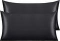 NTBAY 2 Pack Satin King Pillowcases for Hair and Skin, Luxurious and Silky Pillow Cases with Envelope Closure, 20x40 Inches, Black