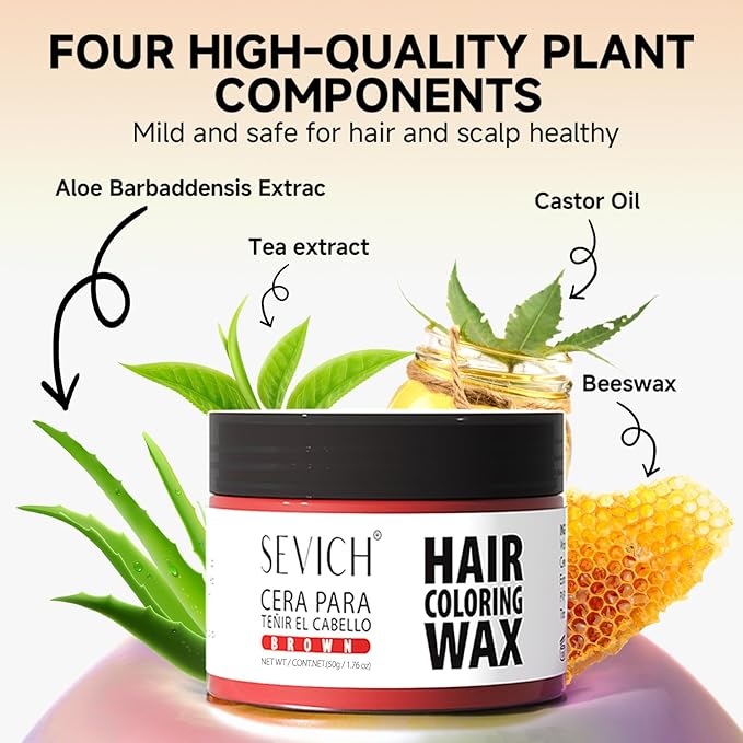 SEVICH Temporary Hair Color Wax Yellow for Kids Women Men,Natural Instant Hair Wax Color,Premium Non Greasy,Easy to Wash,Travel Size,Perfect for Halloween, Children's Day,Cosplay & Parties,50g