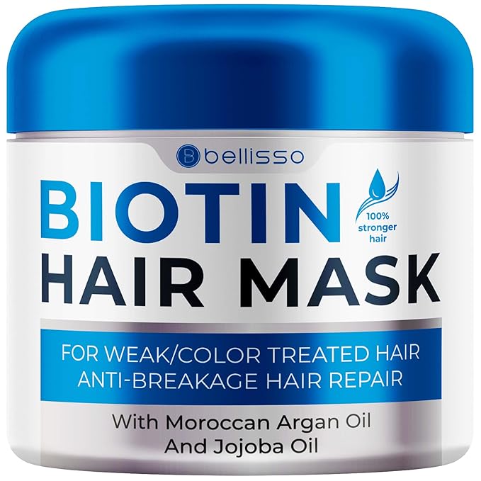 Biotin Hair Mask - Volume Boost and Deep Conditioner for Dry, Damaged Hair - Hydrating Repair Treatment for Women and Men - Moisture Conditioning for Curly Hair and Split Ends - Sulfate Paraben Free