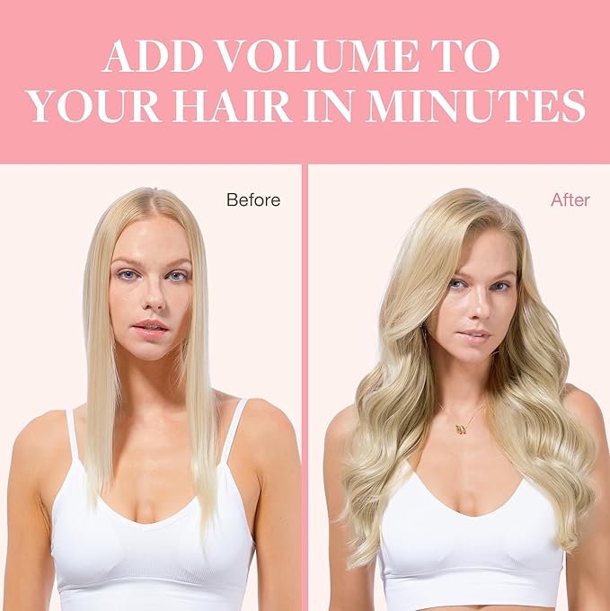 GOO GOO Clip in Hair Extensions Real Human Hair, Remy Human Hair Extensions Clip ins for Women, Natural Human Hair, 14inch 120g 7Pcs, 60A Platinum Blonde