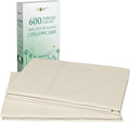 California Design Den Luxuriously Soft Premium 600 Thread Count, 100% Cotton Set of 2 Cases, Crisp King Size Pillow Case Set of 2, Fits King Pillows - Ivory (Warm Cream)