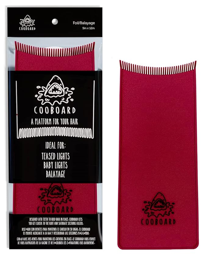 Authentic Cooboard Balayage Board with Teeth | Original Highlighting Paddle from The Maker of Cooboard Hair Highlighting Kit | Easy to Clean, Sturdy, Lightweight (Cooboard Red)