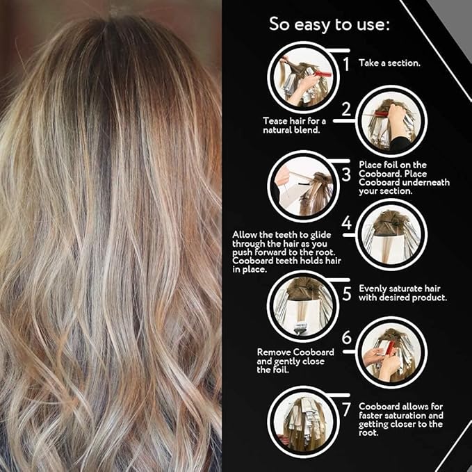 Authentic Cooboard Balayage Board with Teeth | Original Highlighting Paddle from The Maker of Cooboard Hair Highlighting Kit | Easy to Clean, Sturdy, Lightweight (Cooboard Pink XXL)