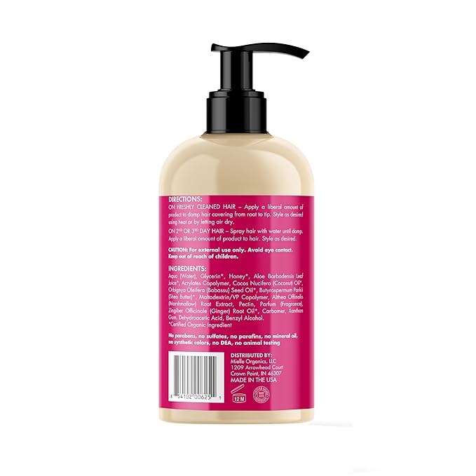 Mielle Organics Honey & Ginger Hair Gel - Styling Gel for Enhanced Curl Definition and Frizz Reduction - Enriched with Aloe & Babassu Oil to Nourish Dry, Curly or Frizzy Hair (13 Fl Oz)