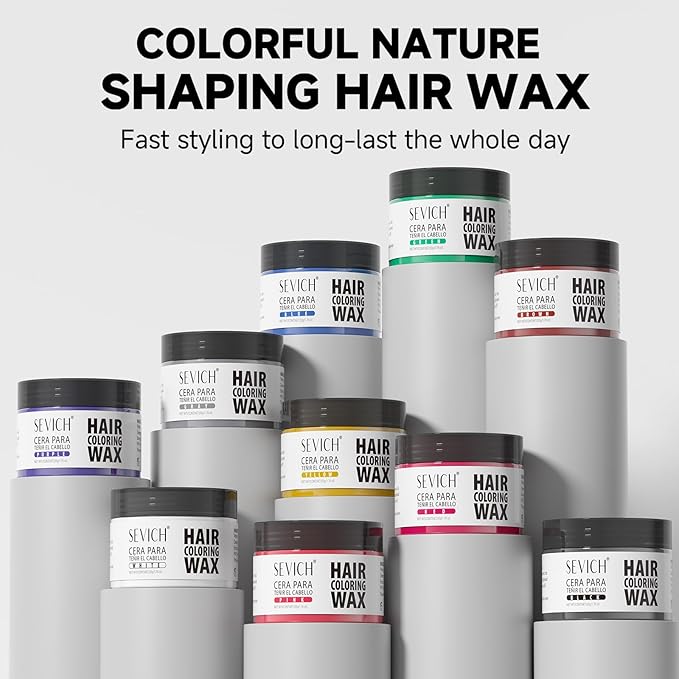 SEVICH Temporary Hair Color Wax Yellow for Kids Women Men,Natural Instant Hair Wax Color,Premium Non Greasy,Easy to Wash,Travel Size,Perfect for Halloween, Children's Day,Cosplay & Parties,50g