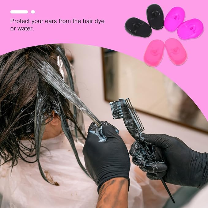 3 Pairs Earmuffs Silicone Ear Dryer Ear Protectors for Hairdressing Hair Perm Dye Highlight