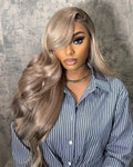 Alididi Ash Blonde Wig Human Hair 180% Density Milk Tea Ash Blonde Wig 13x6 Body Wave Hd Thin Lace Front Wigs Human Hair Full And Thicker Pre Plucked Pre Cut Natural Hairline With Baby Hair 30 inch