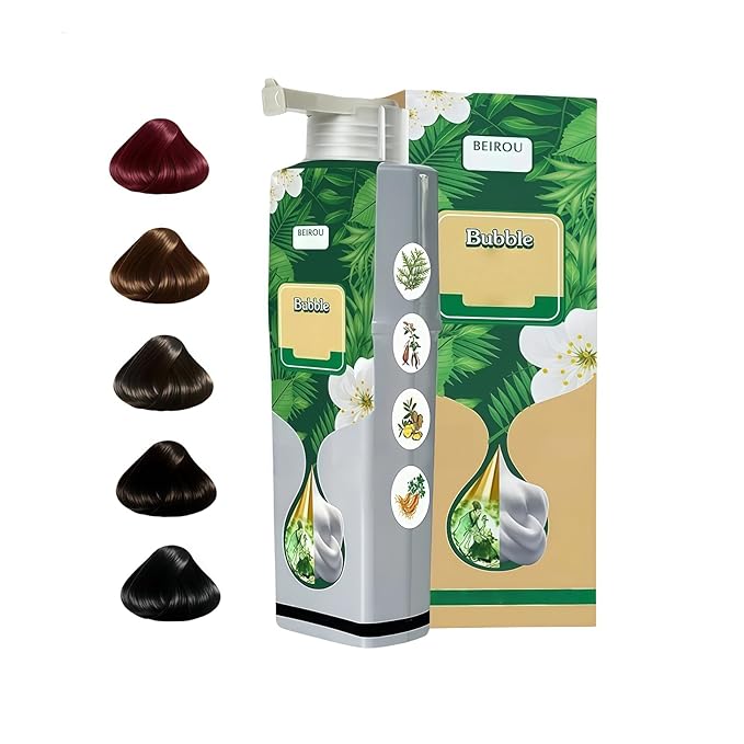 200 ML Natural Plant Bubble Hair Dye, Pure Plant Extract for Grey Hair Color Bubble Dye (Wine Red)