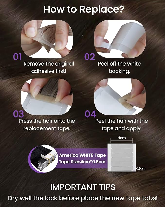 LaaVoo Tape in Hair Extensions Human Hair Brown Tape in Extensions Invisible Hair Extensions Tape on Human Hair for Women 28inch 20pcs 65g
