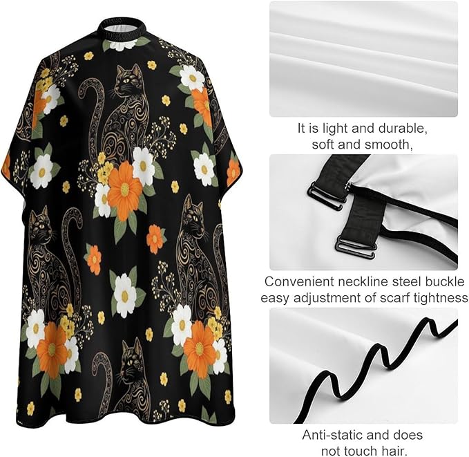 Professional Anti Static Hair Cutting Cape with Elastic Buckle, Waterproof Salon Cape for Coloring/Perming/Styling