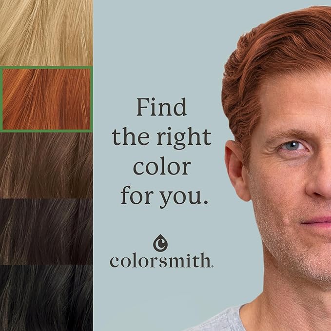 Hair & Beard Color for Full Gray Coverage 2 pack - Medium Auburn Red Brown - Ammonia-Free Complete Men’s At-home Beard & Hair Dye Kit, Professional-grade Permanent Hair Color (5.43)