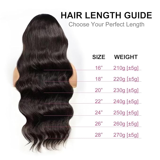 210% Density 13x6 Full Lace Frontal Wigs Human Hair 12A Body Wave Brazilian Virgin Human Hair Pre Plucked HD Transparent Lace Glueless Wigs Human Hair with Baby Hair 30 Inch