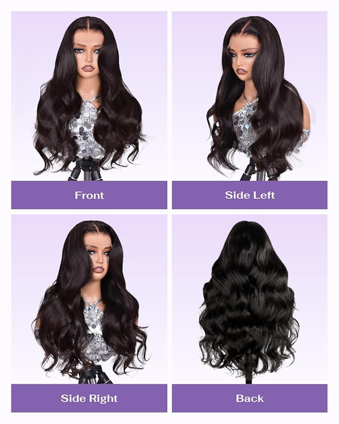 13x6 SKINLIKE Real HD Lace Frontal Wig, 180% Density Ultra-fitted 0.10mm Thin Invisible HD Lace Wig Pre-plucked Hairline Bleached Knots Virgin Human Hair Wigs Body Wave 22 Inch