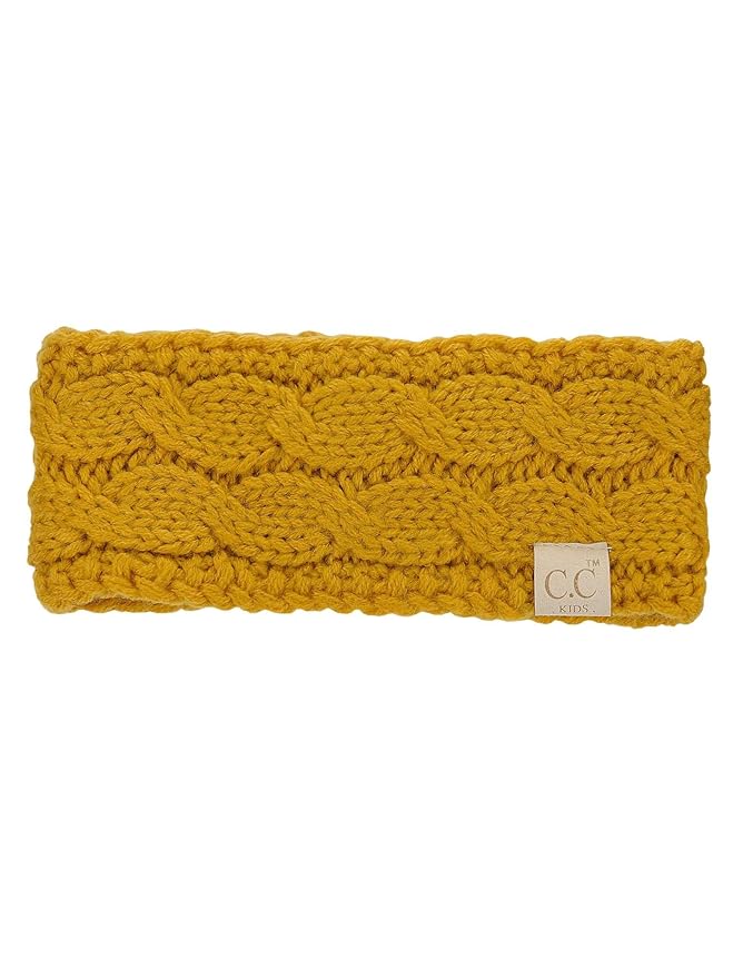 C.C Children's Kids' Winter Warm Cable Knit Fuzzy Lined Ear Warmer Headband