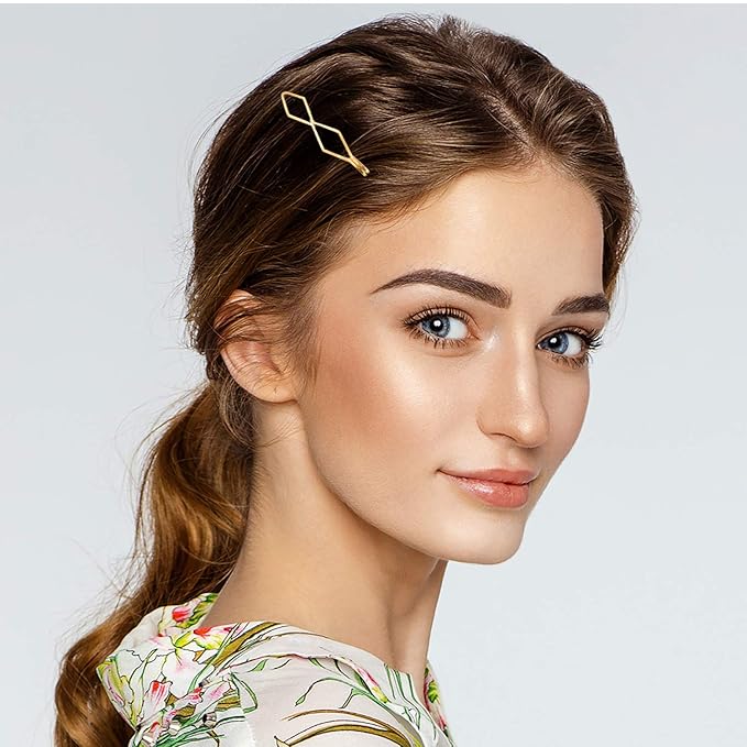 Yaomiao 17 Pieces Gold Hair Pins Set Geometric Bobby Pin Barrettes Metal Gold Decorative Styling Jewelry Hair Clamps Accessories for Women Wedding Parties