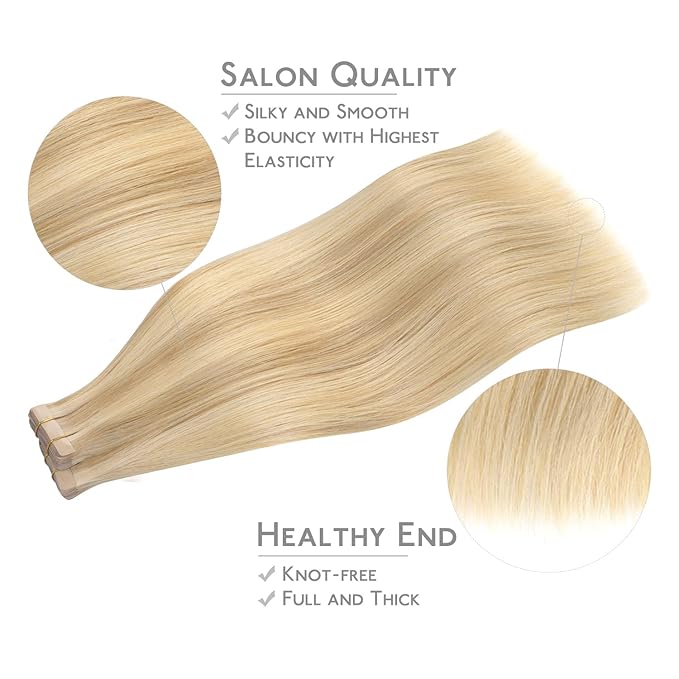 WENNALIFE Tape in Hair Extensions Human Hair, 40pcs 100g 24 inchHair Extensions Real Hair Straight