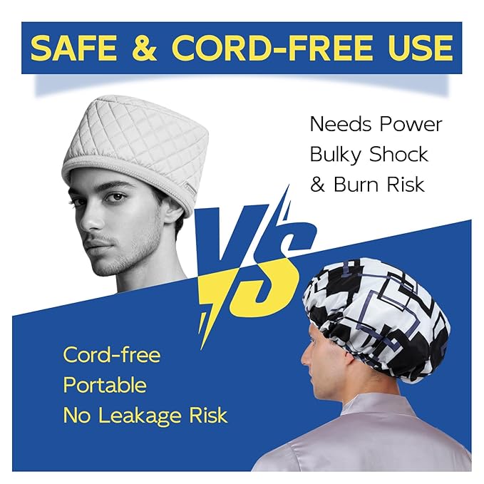 Years calm Shower Cap for Men, Waterproof & Heat-Retaining Hair Treatment Cap – Reusable Men’s Shower Cap with Foil Lining, Elastic Band, for Steam Care, Hair Mask & Oil Conditioning