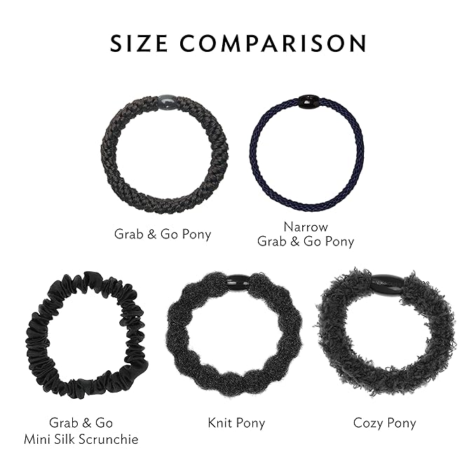 Purple Hair Ties for Thick Hair, Grab & Go Ponytail Holders, 8 Pack, Purple, Thick No-Crease Bands with Strong Hold, Damage-Free Design, Rich Bold Finish | L. Erickson